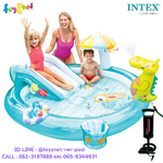 Intex ส่งฟรี สระน้ำ เป่าลม สไลเดอร์ จระเข้น้อย 2.03x1.73x0.89 ม. รุ่น 57165 + ที่สูบลมดับเบิ้ลควิ๊ก วัน