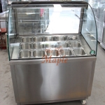 ตู้โชว์ท๊อปปิ้งสแตนเลส ตู้ท๊อปปิ้งสแตนเลส ตู้ท๊อปปิ้ง กระจกโค้ง ชนิดแช่เย็น กว้าง 120 ซม.