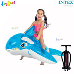 Intex Lil' Whale Ride-On Transparent Blue 1.63x0.76 m no.58523 + DQIII Air Pump
