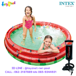 Intex สระเป่าลม ลายแตงโม 1.68x0.38 ม. รุ่น 58448 + ที่สูบลมดับเบิ้ล ควิ๊ก วัน