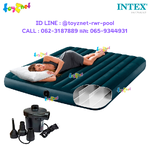 Intex New Structure - More Comfortable Dura-Beam Fiber-Tech Airbed 6ft (King) 1.83x2.03x0.25 m Midnight Green no.64735 (New Model of 68755) + Quick-Fill Elec. Air Pump
