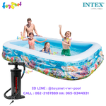 Intex Tropical Reef Family Pool 3.05x1.83x0.56 m no.58485 + DQIII-S Air Pump (Inflate/Deflate)