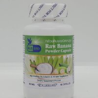 กล้วยดิบผง Raw Banana Powder ตรา บลูเบิร์ด ขนาด 600 มิลลิกรัม 60 แคปซูล 1 กระปุก