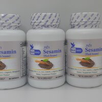 งาดำ เซซามิน ตรา บลูเบิร์ด Black Seasame ขนาด 600 มิลลิกรัม 60 แคปซูล ซื้อโปร 2 แถม 1