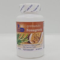 ลูกซัด Fenugreek ตรา บลูเบิร์ด ขนาด 600 มิลลิกรัม 60 แคปซูล 1 กระปุก