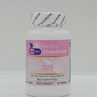 กลูต้าไธโอน Glutathione ตรา บลูเบิร์ด ขนาด 600 มิลลิกรัม 60 แคปซูล 1 กระปุก