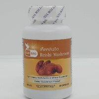 เห็ดหลินจือ Reishi Mushroom ตรา บลูเบิร์ด ขนาด 600 มิลลิกรัม 60 แคปซูล 1 กระปุก