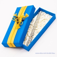 ตะเกียบ ลาย spiral ในกล่องผ้าไหมลานนา