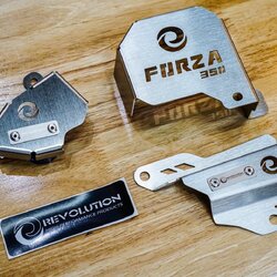 ฝาครอบคอยล์ไฟ ครอบสายดิส +การ์ดปั้มน้ำ สแตนเลส REVOLUTION 3ชิ้นราคา1450