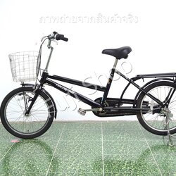 จักรยานแม่บ้าน Cargo ญี่ปุ่น - ล้อ 20x1.95 - เกียร์ดุม 3 สปีด - ไฟหน้าอัตโนมัติ - Maruishi Frackers Active - สีดำ [จักรยานมือสอง]