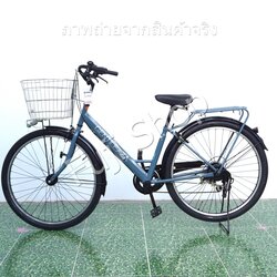 จักรยานแม่บ้านล้อโต ญี่ปุ่น - ล้อ 27.5x1.95 - เกียร์ 6 สปีด - ไฟหน้าอัตโนมัติ - Gentilezza - สีฟ้า [จักรยานมือสอง]