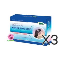 (ซื้อ3 ราคาพิเศษ) THP Biotin plus Zinc ไบโอติน ผสม ซิงค์ 60 แคปซูล