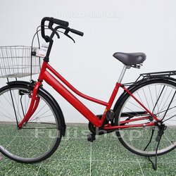 จักรยานแม่บ้านญี่ปุ่น - ล้อ 26 นิ้ว - ไม่มีเกียร์ - สีแดง [จักรยานมือสอง]
