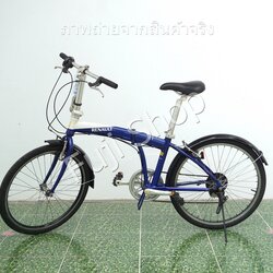 จักรยานพับได้ญี่ปุ่น - ล้อ 24 นิ้ว - มีเกียร์ - อลูมิเนียม - Renault - สีน้ำเงิน [จักรยานมือสอง]