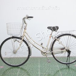 จักรยานแม่บ้านญี่ปุ่น - ล้อ 26 นิ้ว - ไม่มีเกียร์ - ไฟหน้าอัตโนมัติ - สีทอง [จักรยานมือสอง]