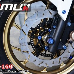 จานดิสก์click160 KAMUI จานหน้า 256 มิล.Power-Slot V.1 2-Tone จานดิสก์หน้า254- 256 มิล V.1 ราคา 2200-2,300 บาท ขาจับปั้มเดิม256mmราคา300 เท่านั้น