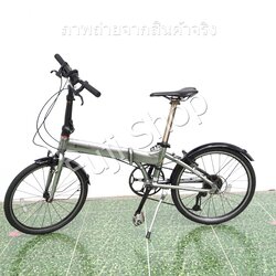 จักรยานพับได้ญี่ปุ่น - ล้อ 20 นิ้ว - มีเกียร์ - อลูมิเนียม - Renault Platinum Mach 8 - สีเงิน [จักรยานมือสอง]