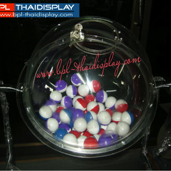 กล่องหมุนจับรางวัล ทรงกลม พร้อมชุดขาตั้งแสตนเลส