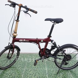 จักรยานพับได้ญี่ปุ่น - ล้อ 20 นิ้ว - เกียร์ 7 สปีด - อลูมิเนียม - โช๊คหลัง - Alpha Romeo - สีแดง [จักรยานมือสอง]