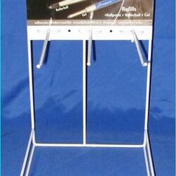 แสตนเหล็กพร้อมฮุก ,พ่นสีอิพ๊อกซี่ ใช้แขวนสินค้ารีฟิลใส้ปากกา