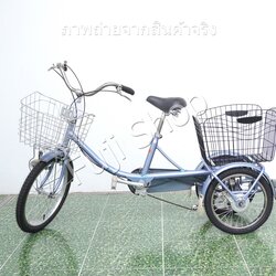 จักรยานสามล้อญี่ปุ่น - ล้อ 20/16 นิ้ว - มีเกียร์ - Miyata - สีเงิน [จักรยานมือสอง]