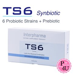 TS6 Probiotic 45 ซอง โปรไบโอติก จุลินทรีย์มีประโยชน์ 6 ชนิด เพื่อสุขภาพที่ดีกว่าด้วยสูตร Synbiotic