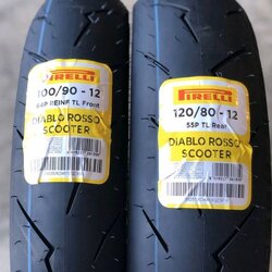 ยาง Pirelli Rosso Scooter Sc ขอบ 12 100/90 ราคา2300 120/80 ราคา2490