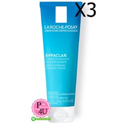 (ซื้อ3 ราคาพิเศษ)La Roche Posay Effaclar Deep Cleansing Foaming Cream ลา โรช-โพเซย์ เอฟฟาคลาร์ ดีพ คลีนซิ่ง โฟมมิ่ง ครีม 125ml.
