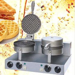 เครื่องทำวาฟเฟิล ทรงกลม สแตนเลส 2 หัว จำนวนจำกัด