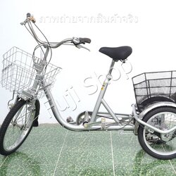 จักรยานสามล้อญี่ปุ่น - ล้อ 20/16 นิ้ว - มีเกียร์ - Natural Flow - สีเงิน [จักรยานมือสอง]