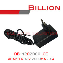 BILLION DB-1202000-CE ADAPTER 12V 2000mA 24W หัวแบบกลม 5.5x2.1 mm. ใช้กับกล้องวงจรปิด BY BILLIONAIRE SECURETECH DB-1202000-CE