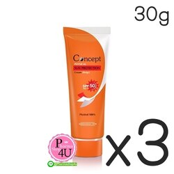 (ซื้อ 3 ราคาพิเศษ) CONCEPT SUN CREAM PHYSICAL 30G (Beige) คอนเซ็ปท์ ครีมกันแดด สูตรฟิสิคัล SPF50 PA+++ สีเนื้อ