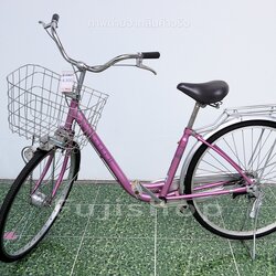 จักรยานแม่บ้านญี่ปุ่น - ล้อ 26 นิ้ว - ไม่มีเกียร์ - ไฟหน้าอัตโนมัติ- S-Tech - สีชมพู [จักรยานมือสอง]