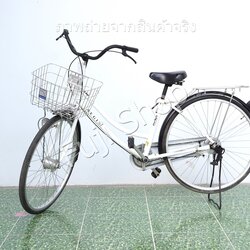 จักรยานแม่บ้านญี่ปุ่น - ล้อ 26 นิ้ว - ไม่มีเกียร์ - ไฟหน้าอัตโนมัติ - สีขาว [จักรยานมือสอง]