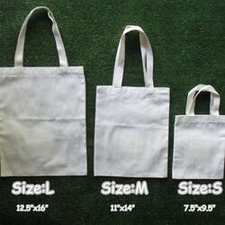 BG-001===กระเป๋าผ้าดิบฟอกขาวลายสองไซส์ S แบบไม่ขยายก้น ไม่ขยายข้าง กว้าง 7.5 นิ้ว ยาว 9.5 นิ้ว ขั้นต่ำ 100 ใบ (มีเรทราคาขั้นบันไดค่ะ)
