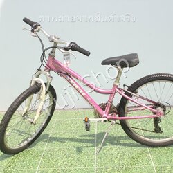 จักรยานเสือภูเขาญี่ปุ่น - ล้อ 24 นิ้ว - มีเกียร์ - อลูมิเนียม - มีโช๊ค - Trek MT200 - สีชมพู [จักรยานมือสอง]