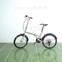 จักรยานพับได้ญี่ปุ่น - ล้อ 20 นิ้ว - มีเกียร์ - Happy Town - สีเงิน [จักรยานมือสอง]
