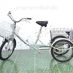 จักรยานสามล้อญี่ปุ่น - ล้อ 20/18 นิ้ว - มีเกียร์ - Maruishi - สีเขียว [จักรยานมือสอง]