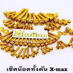ชุดเซ็ตน๊อต ทั้งคัน-เฟือง x-max ทอง