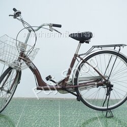 จักรยานแม่บ้านญี่ปุ่น - ล้อ 22 / 26 นิ้ว - เกียร์ดุม 3 สปีด - สีน้ำตาล [จักรยานมือสอง]