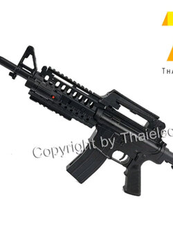 ปืนอัดลมพลาสติก M45 ชักยิงทีล่ะนัด ยืดหดพานท้ายได้ หนัก 445 กรัม ยาว 74 ซม. มีเลเซอร์ ใช้ลูกกระสุนพลาสติก 6 มิล