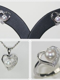 ชุดเซ็ตตัวเรือนไข่มุกแท้ หัวใจ