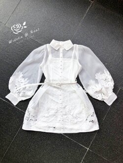 Korea Dress เดรสลูกไม้แขนยาวแสนสวย