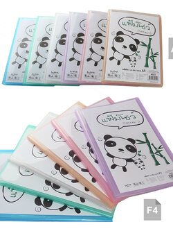แฟ้มแคตตาล็อก 20 ช่อง ปกใสลายริ้ว มีช่องใส่หน้าปก
