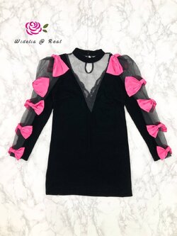 Landmee Dress เดรสโบว์สุดแซ่บ รุ่นนี้เนื้อผ้ากำมะหยี่สีดำ