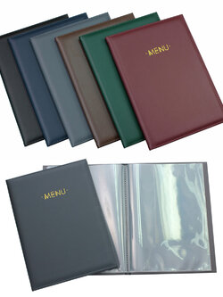 แฟ้มรายการอาหาร A4 ปกหนังเทียม ไส้ใสพิเศษ