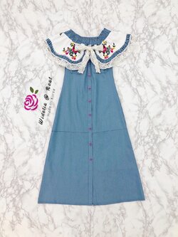 Vintage Dress เดรสปาดไหล่แสนสวย (ยีนส์)