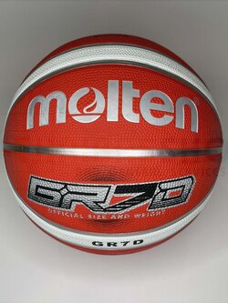 (ของแท้ 100%) ลูกบาส ลูกบาสเกตบอล molten BGRX7D-WRW size 7 ของแท้ 100% มี มอก. บาสยาง
