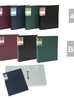 แฟ้มห่วงพีพีโฟม สีเข้ม พร้อมซองพลาสติก