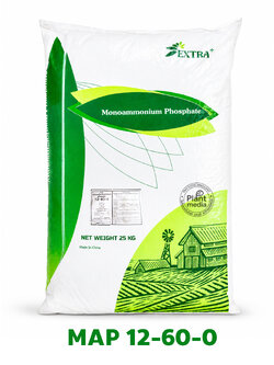 NH4H2PO4 Monoammonium Phosphate เอ็กซ์ตร้า MAP ปุ๋ยเกล็ด 12-60-0 บำรุงตาดอก รากฝอย บรรจุ 25 กิโลกรัม